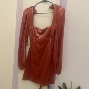 Pink retro velvet dress